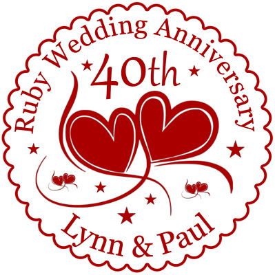 RUBY 40TH Wedding Anniversary Cake Topper.
