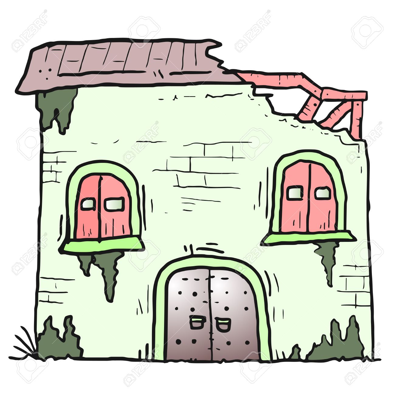 Destroyed house clipart.