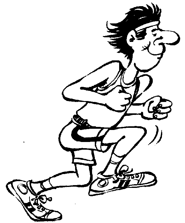 Run clipart in black and white.