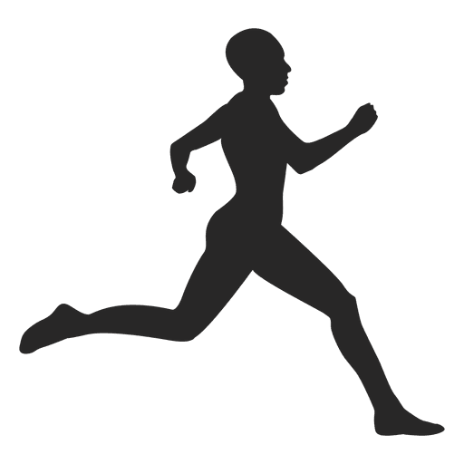 Athlete running silhouette.