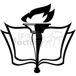 Black and white outline of a running torch clipart. Royalty.