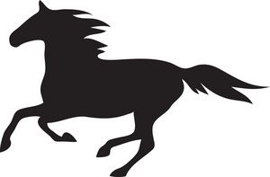 Running horse silhouette to use as a template to create cut.