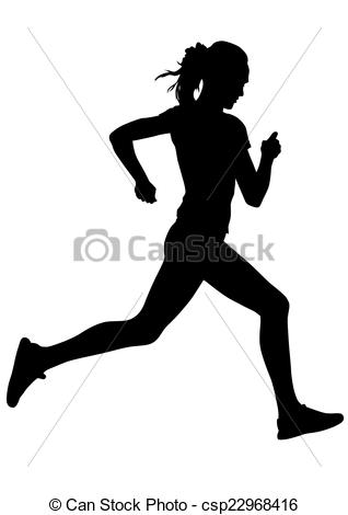Vector Clip Art of Run sports woman.