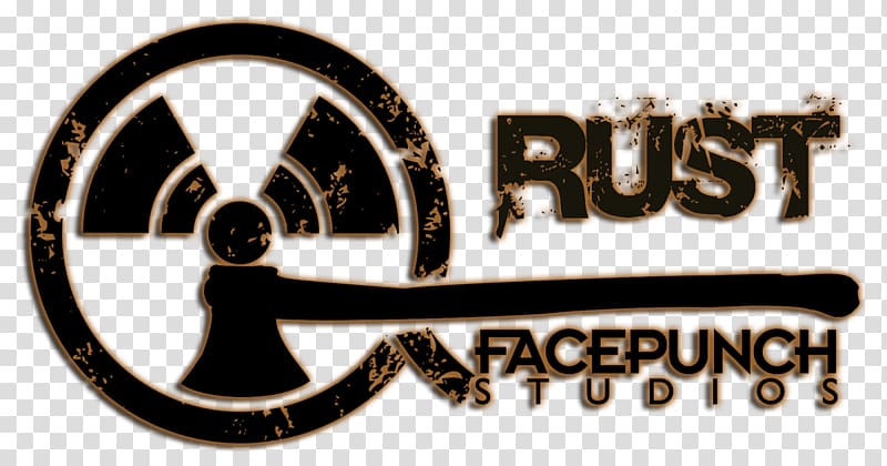Rust Facepunch Studios Survival game Logo, rust texture.