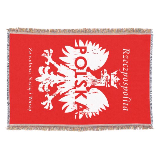Rzeczpospolita Polska Polish Eagle Emblem Throw Blanket.