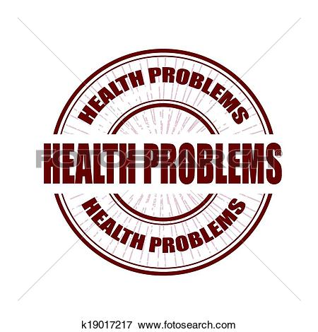 Clip Art of health problems stamp k19017217.