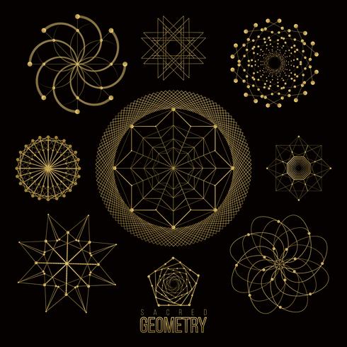 Sacred geometry forms, shapes of lines, logo, sign.