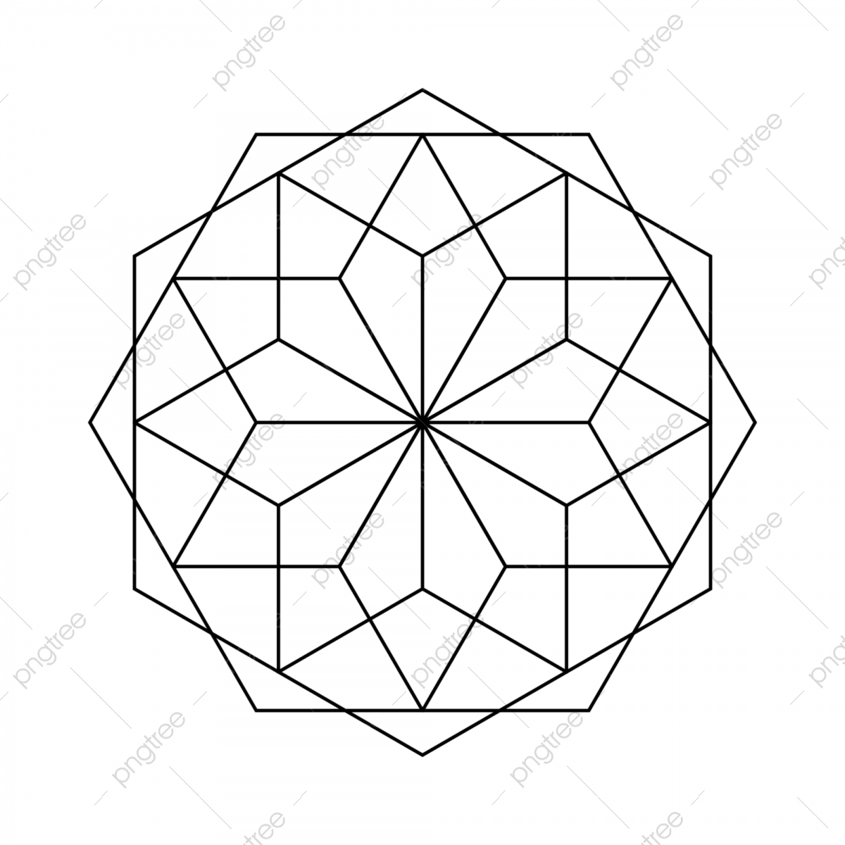 Mandala Sacred Ancient Geometry Vector Illustration In Black.