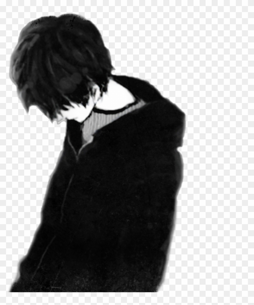 Sad Boy Black Only Me Anime Boy.