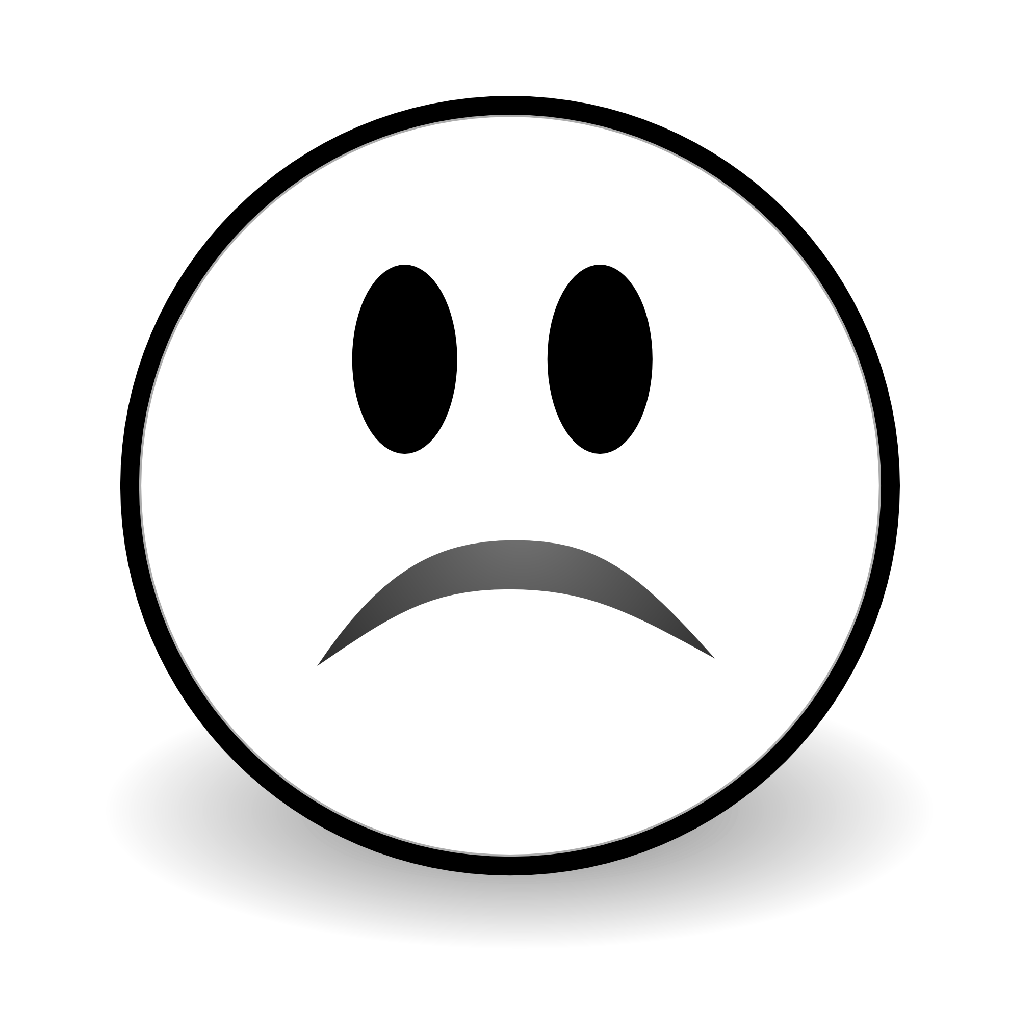 Sad face clipart black and white free images 2.