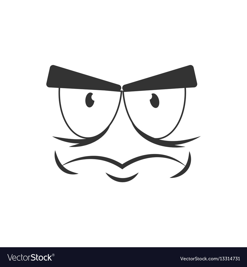 Sad emotion icon logo design simple angry cartoon.