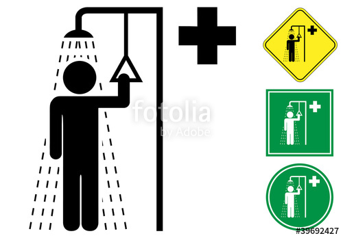 Emergency eye wash pictogram sign icon
