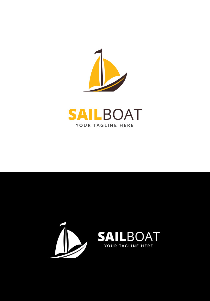 Sail Boat Logo Template.