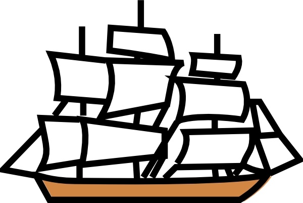 Sailing Ship clip art Free vector in Open office drawing svg.