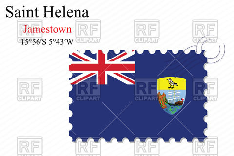 Postage stamp with flag of Saint Helena Vector Image #99865.