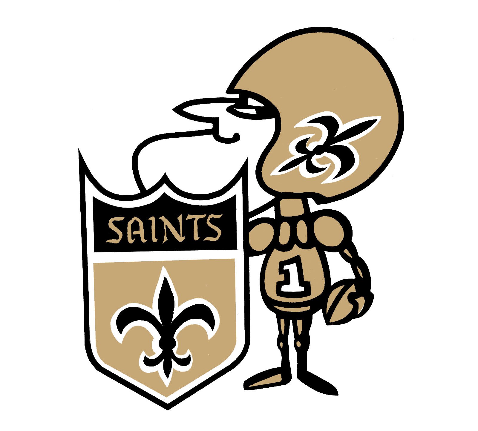 Meaning New Orleans Saints logo and symbol.