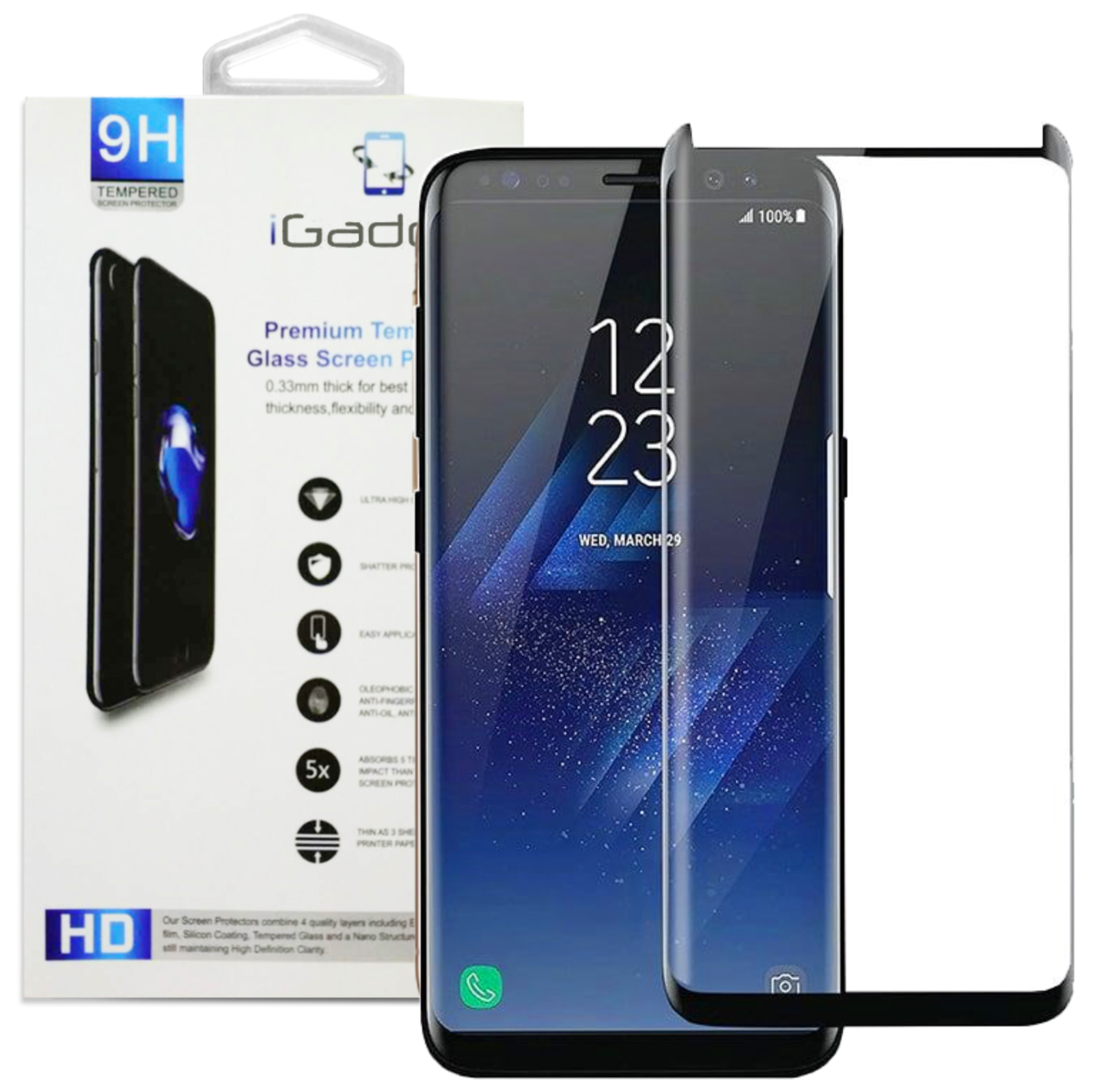Samsung Galaxy S8 Plus Tempered Glass Screen Protector.