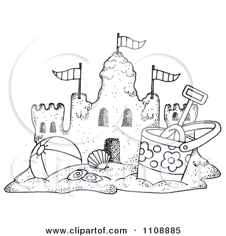 Black and white clipart sand table.