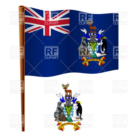 South Georgia and the South Sandwich Islands flag and coat of arms.