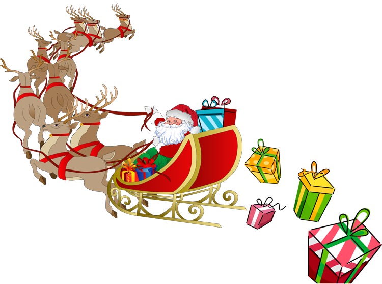 santa and his sleigh.