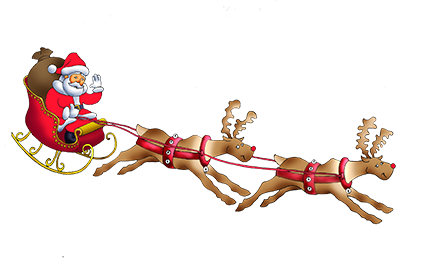 Santa sleigh PNG images free download.