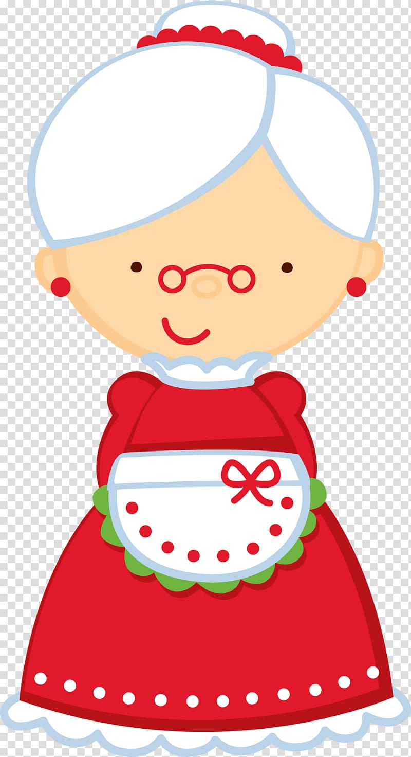 Mrs. Claus Santa Claus , female chef transparent background.