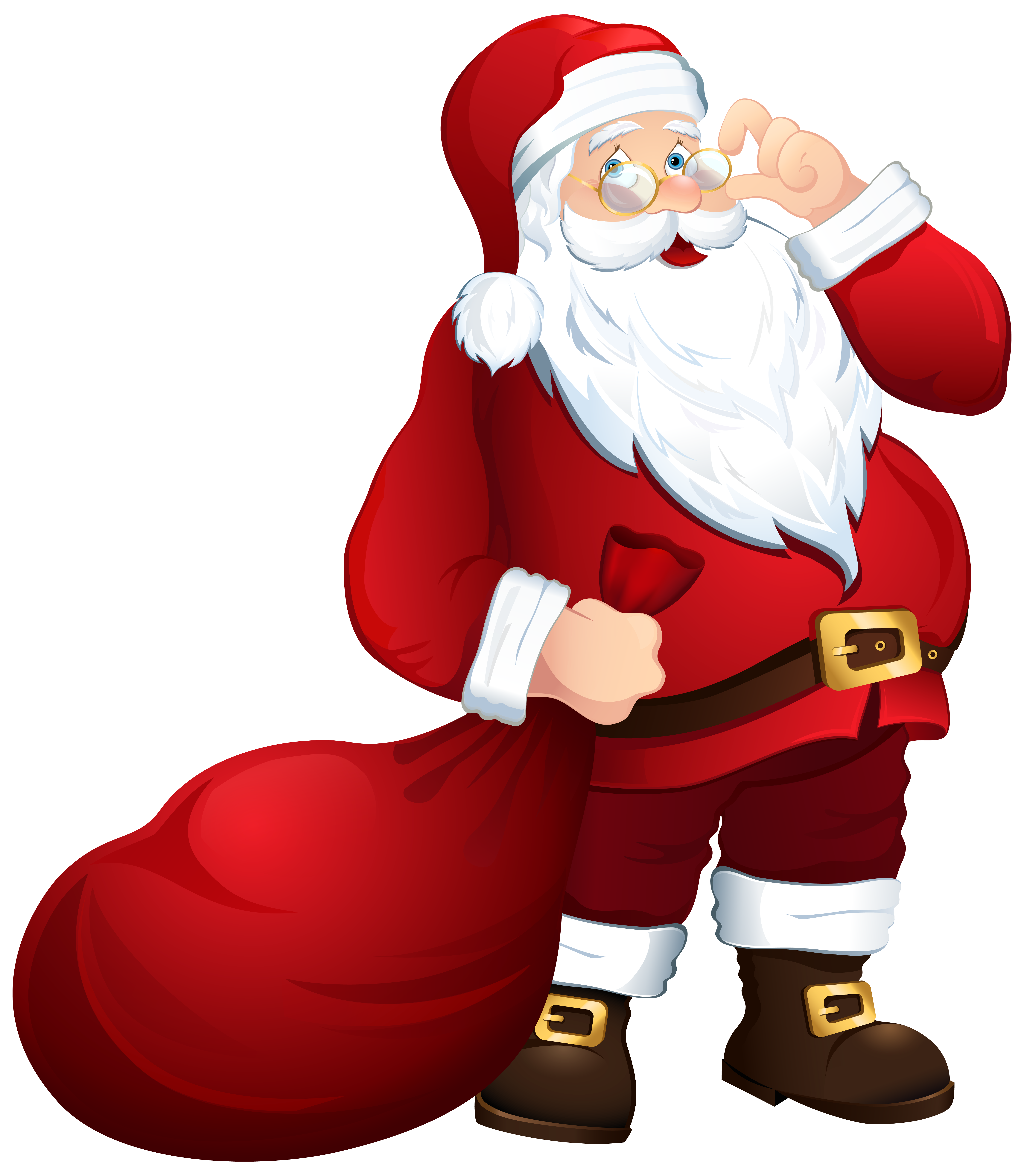 Santa Claus with Bag PNG Clipart Image.