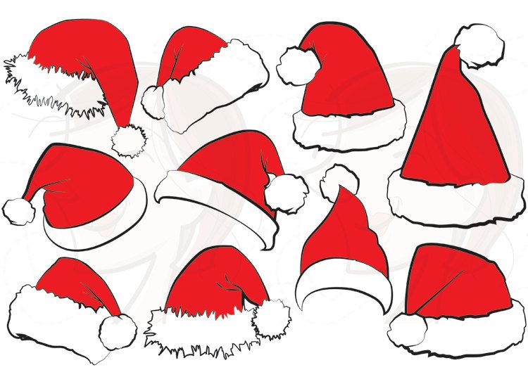 10 Santa Claus Hat Clip Art Christmas Santa Hat Clipart Xmas.
