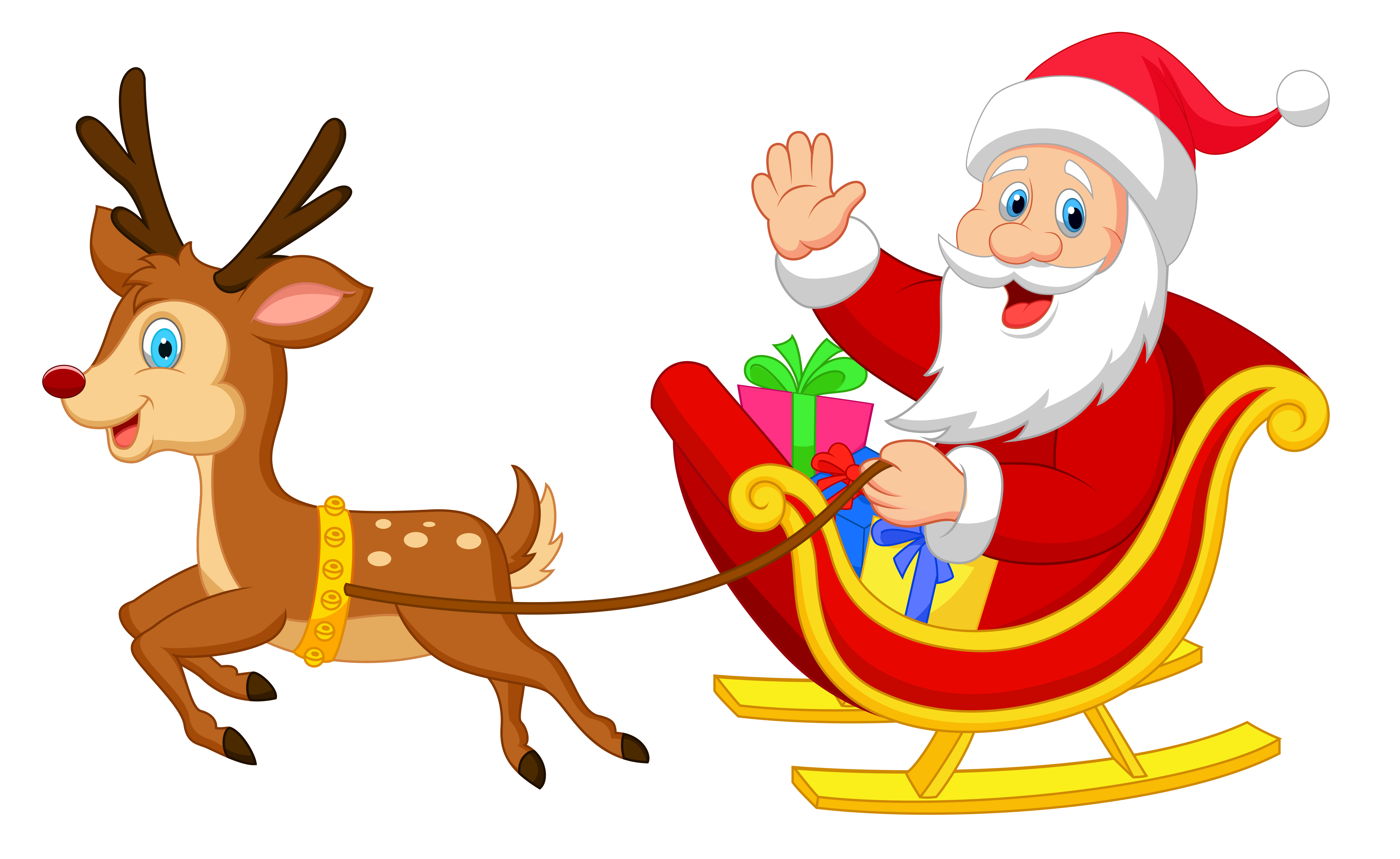 Reindeer Santa Claus Christmas ornament Illustration.