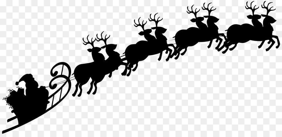 Santa Claus Reindeer Sled Silhouette Cli #40832.
