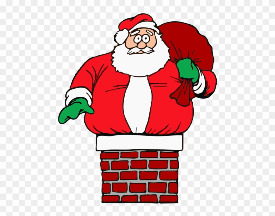 Father Christmas Stuck In Chimney Clipart (#3334867.