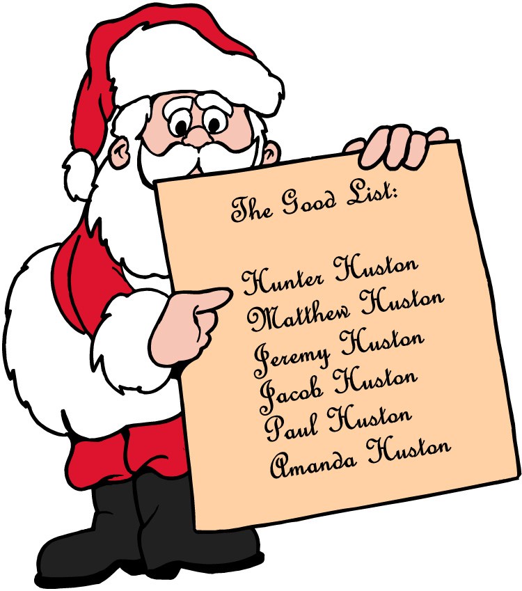 Santa with list clipart 1 » Clipart Portal.