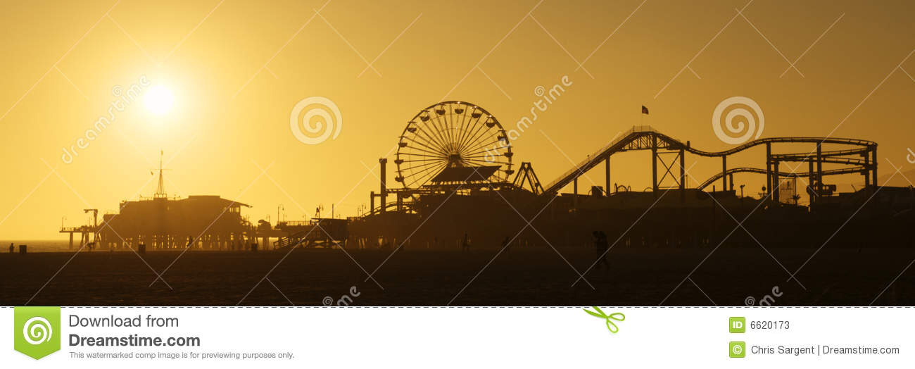 Santa monica pier clipart.