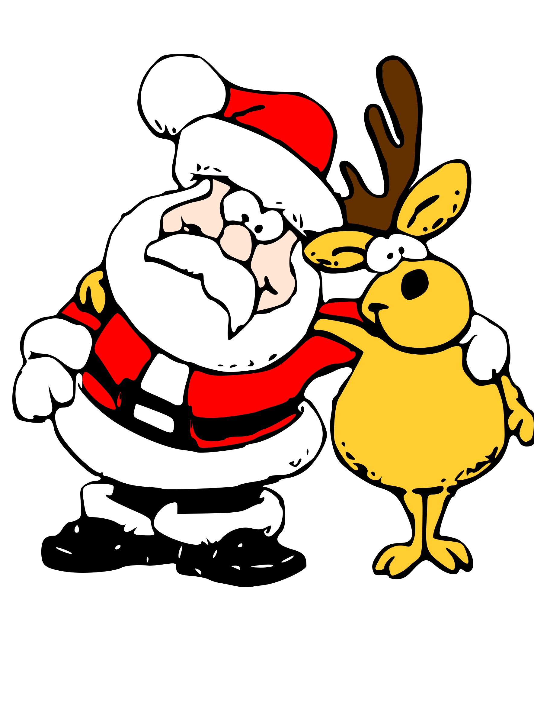 Santa And Reindeer Clipart.