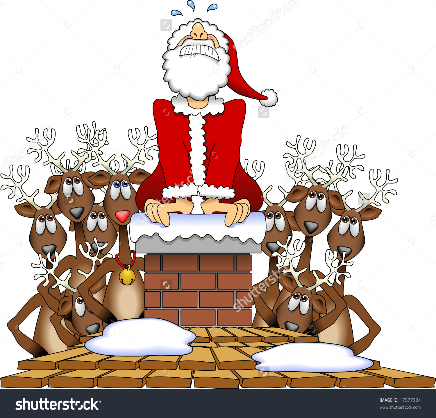 Showing post & media for Cartoon santa stuck chimney.