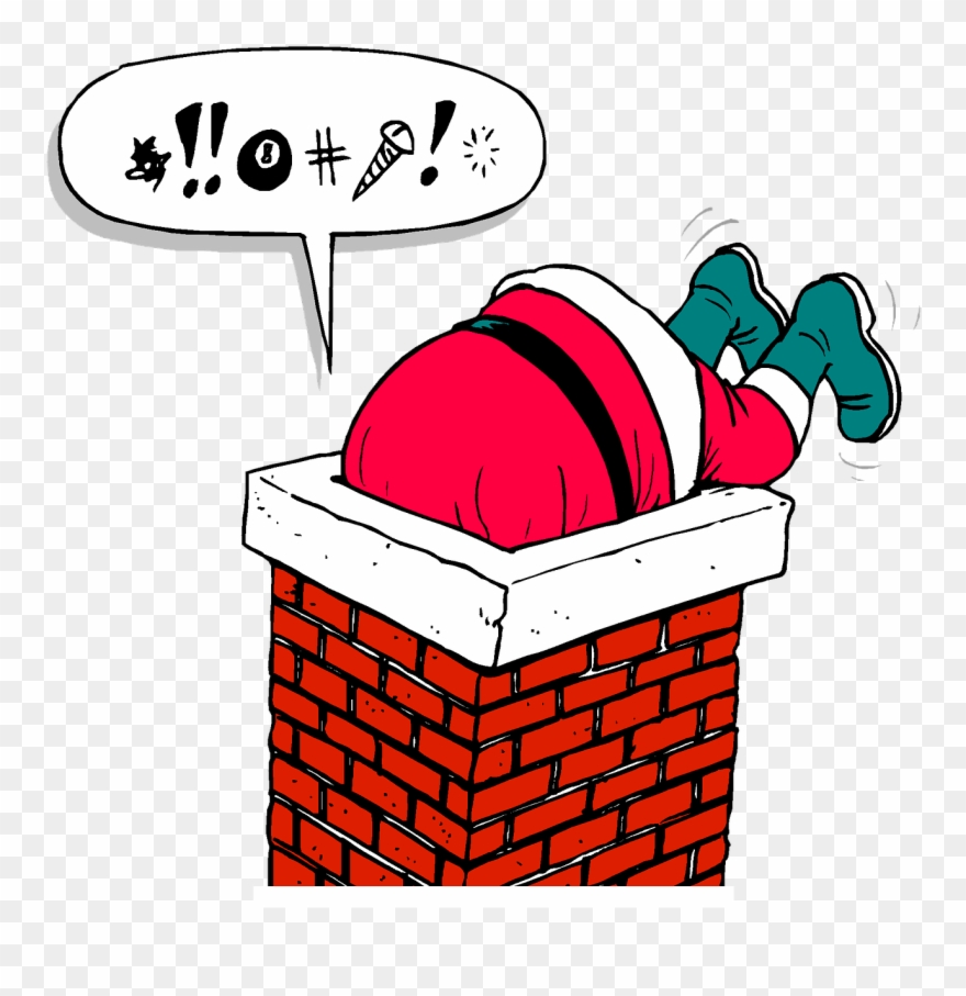 Santa Down A Chimney Clipart (#580699).