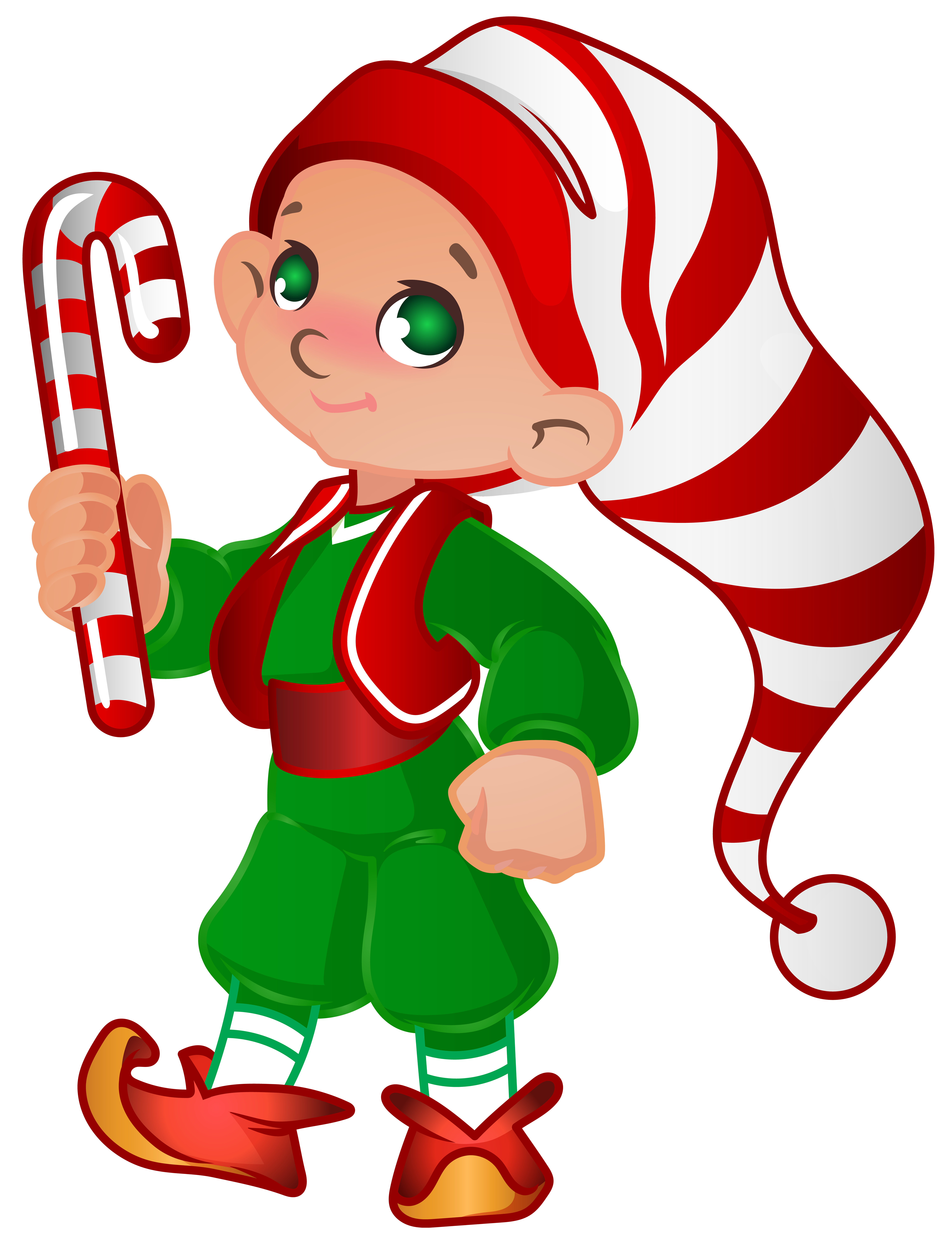 Elf Santa Helper Transparent PNG Clip Art Image.