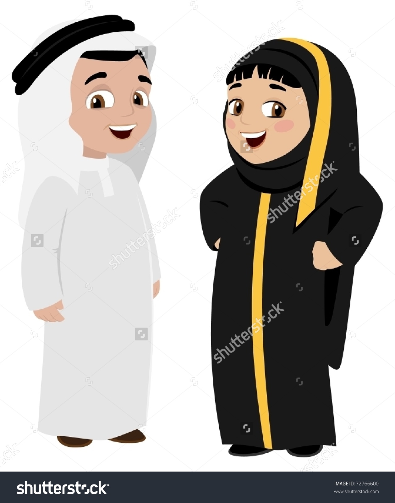 Khaliji Kidsvector Stock Vector 72766600.