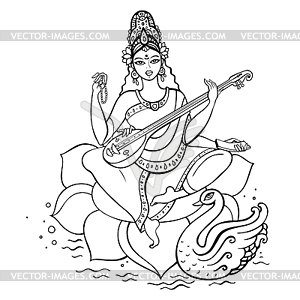 Hindu Goddess Saraswati.