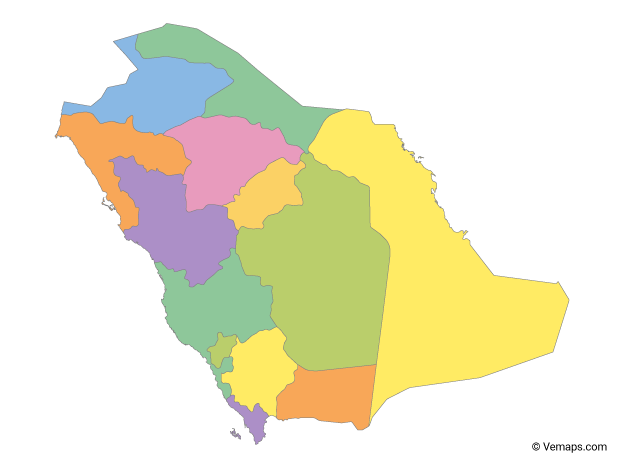 Vector Maps of Saudi Arabia.