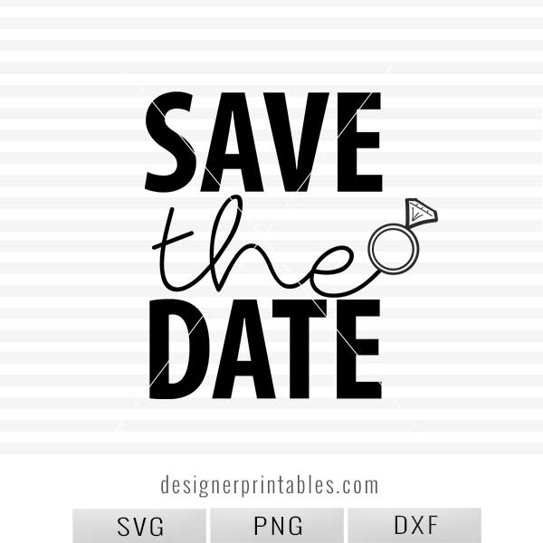 SVG, PNG, DXF: , Save the Date (wedding ring).