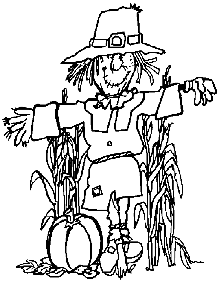 Scarecrow Clipart Black And White.