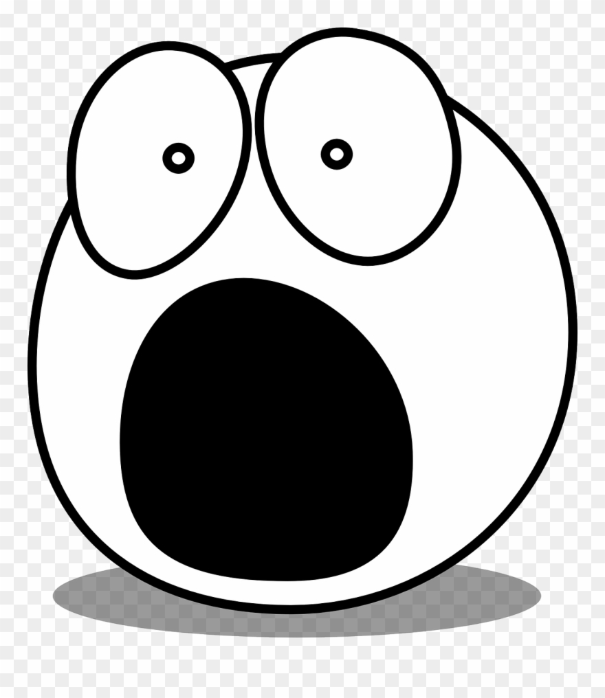 Scared Face Clipart Black And White.