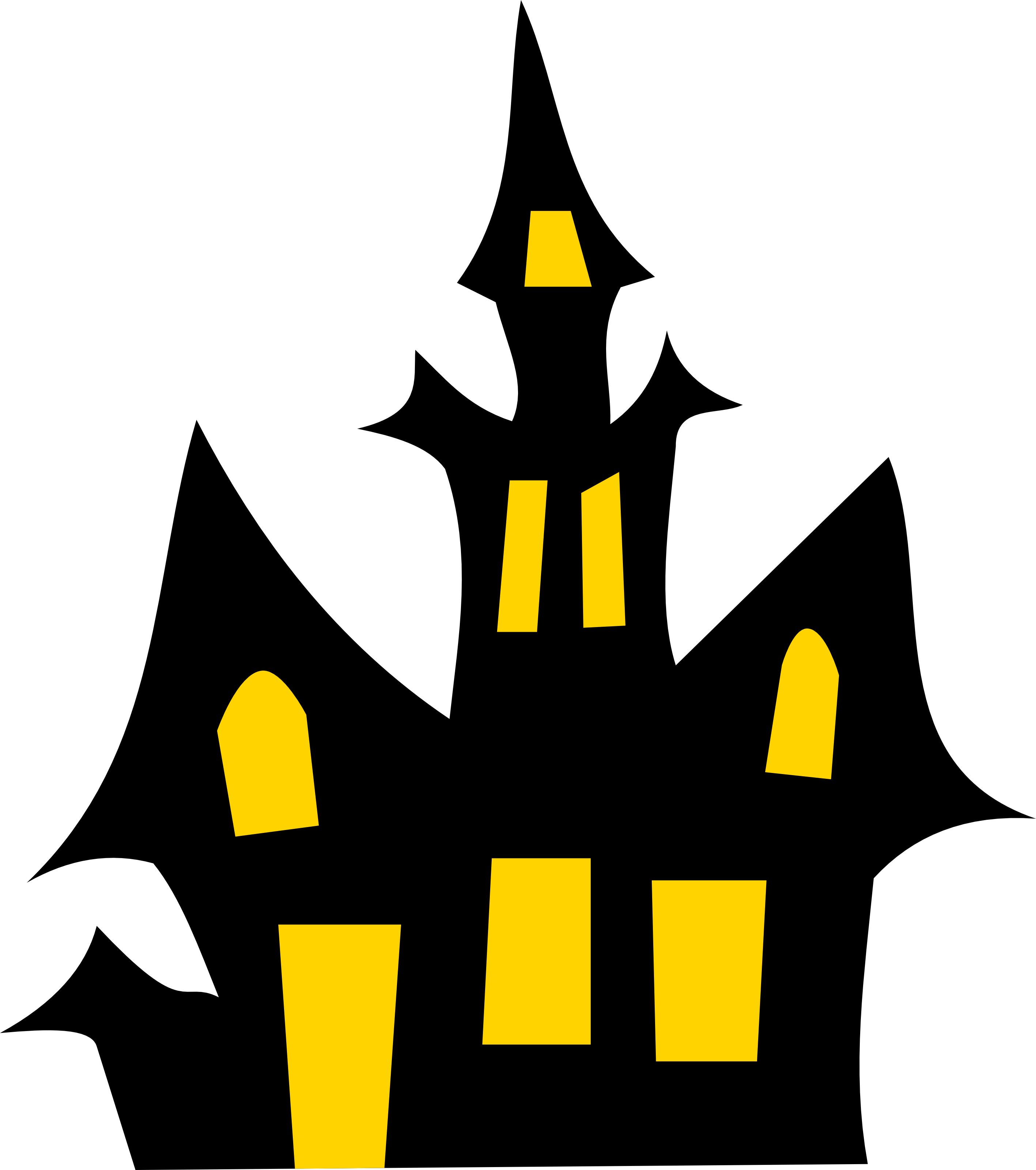Free Haunted House Halloween Vector Clipart Illustration.