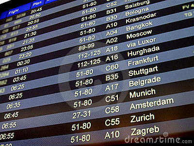Flight Delay Stock Photo.