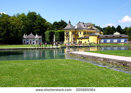 Austria Hellbrunn Palace Summer Stock fotos, billeder til fri.