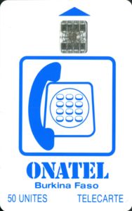 Phonecard: White 50 (New Schlumberger Logo) (Onatel, Burkina.