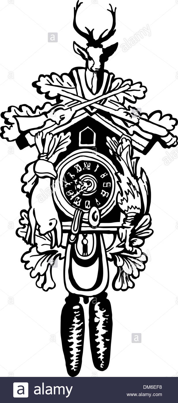 Cuckoo Clock Stock Vector Art & Illustration, Vector Image.