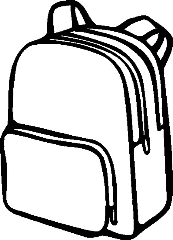 Backpack Clipart Black And White.