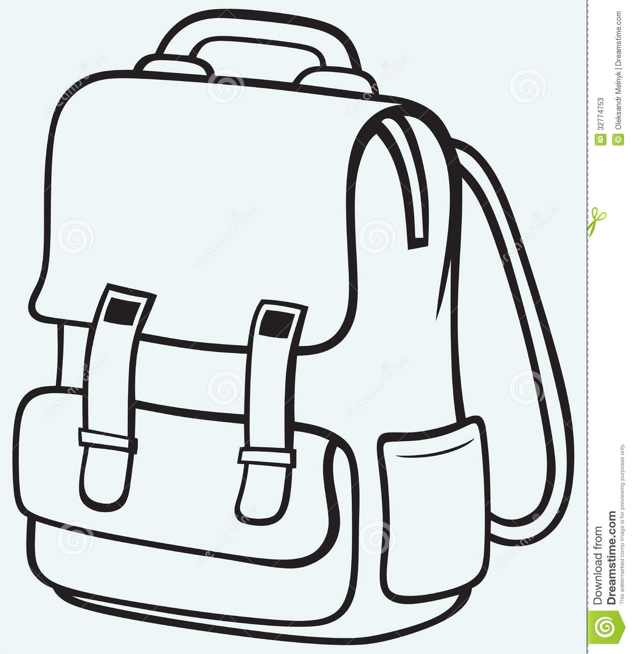 School Bag Clipart Black And White.